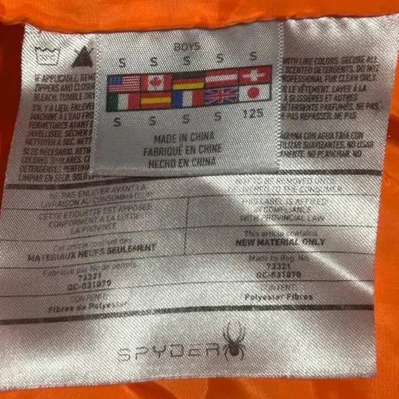 Spyder Orange Lined Jacket with Logo - Picture 3 of 11